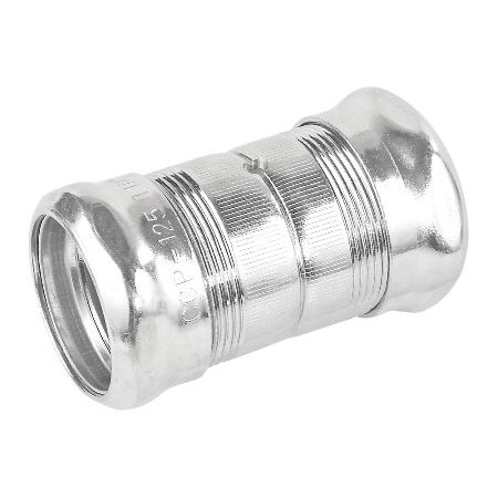 Southwire EMT Coupling, 1-1/2 in, Compression; Slip, Steel, Zinc plated CSLP-150